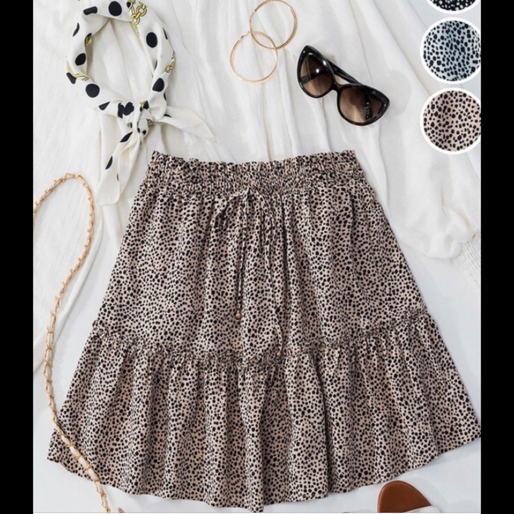 Cheetah Print  Ruffle Skirt